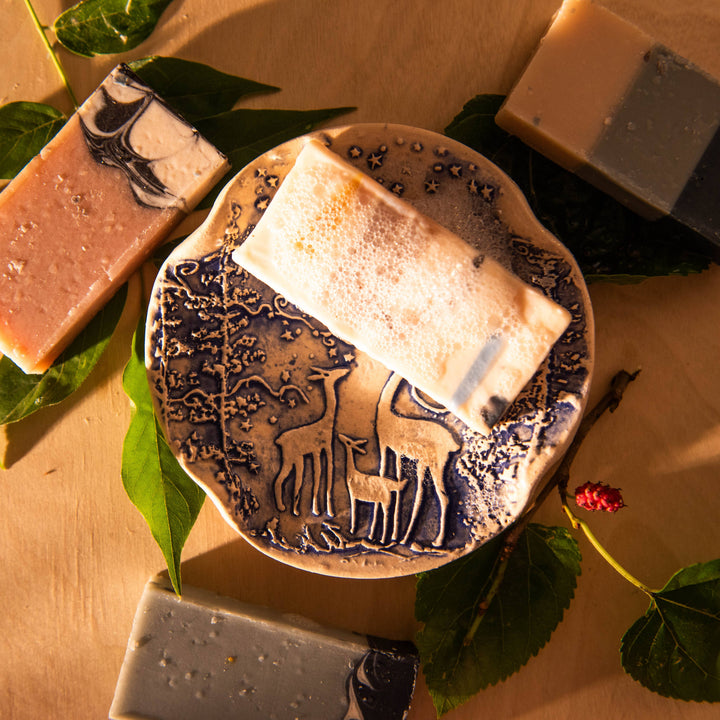Blue Deer Moon Garden Spoon Rest