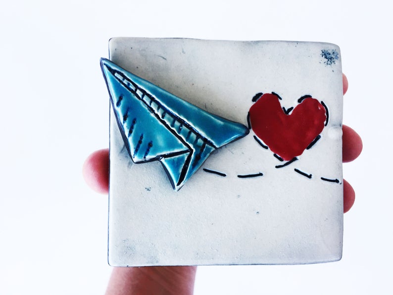 Clique Tile Paper Airplane Love