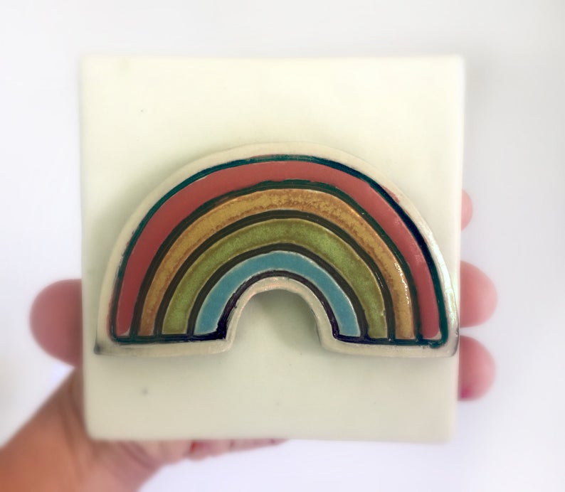 Clique Tile Rainbow White Background
