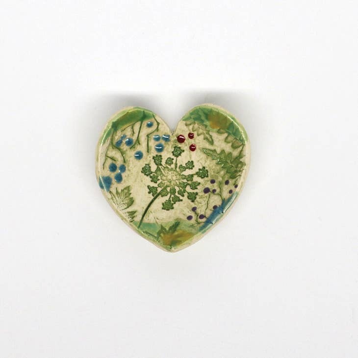 Heart Dish Small with Pressed Flowers