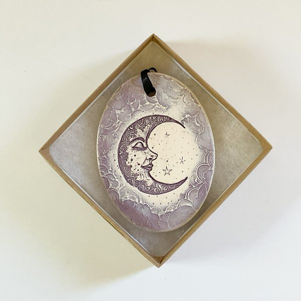 Pottery Ornament Crescent Moon