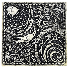 Tile Celestial Bird Black + White