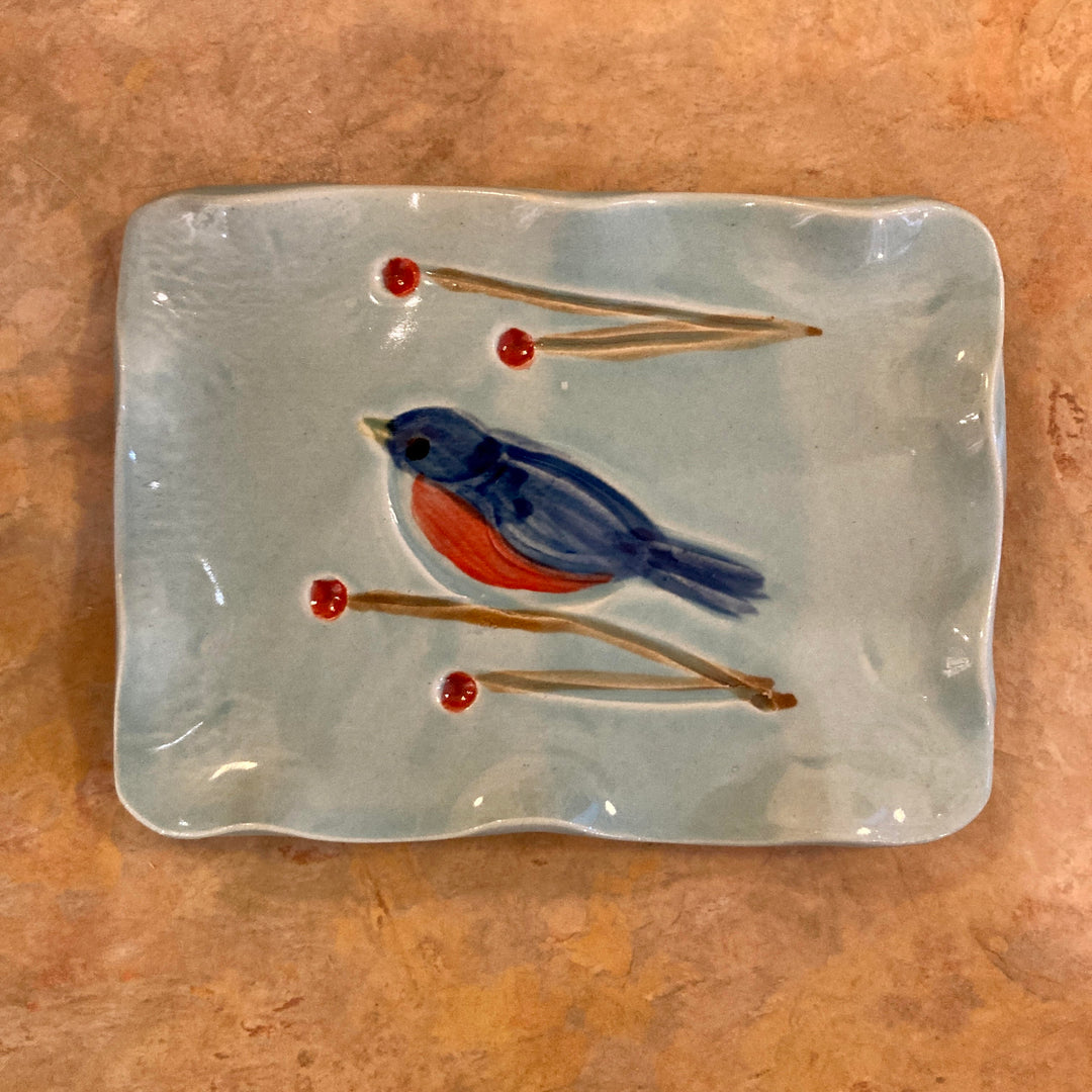 Wavy Bird Soap Dish Light Turquoise