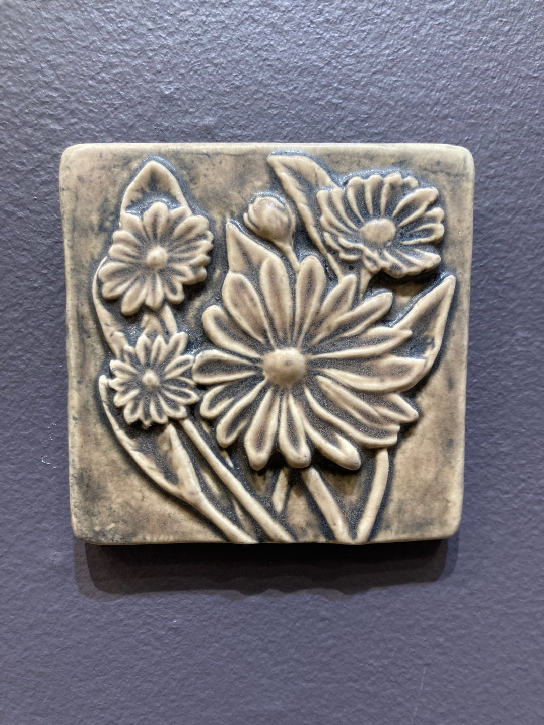 4x4 Black Eyed Susan Tile Sepia