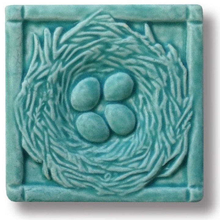 4x4 Bluebird Nest Tile Bermuda Green