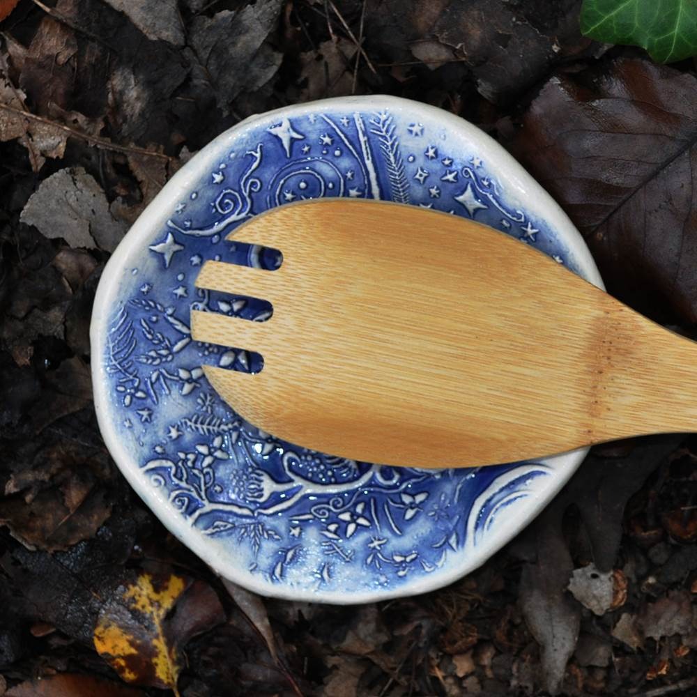 Spoon Rest Morning Bird Blue