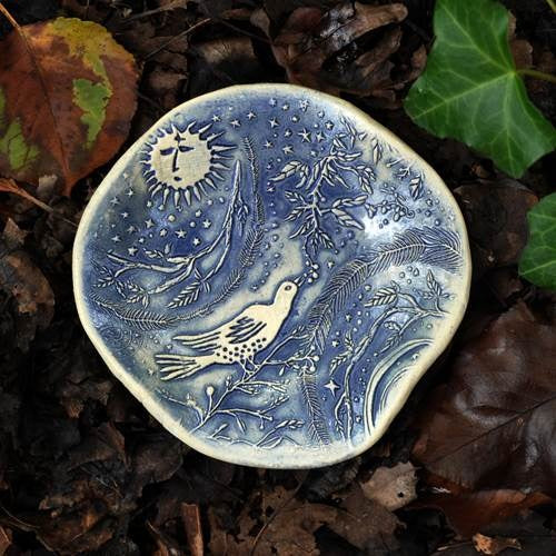 Spoon Rest Morning Bird Blue
