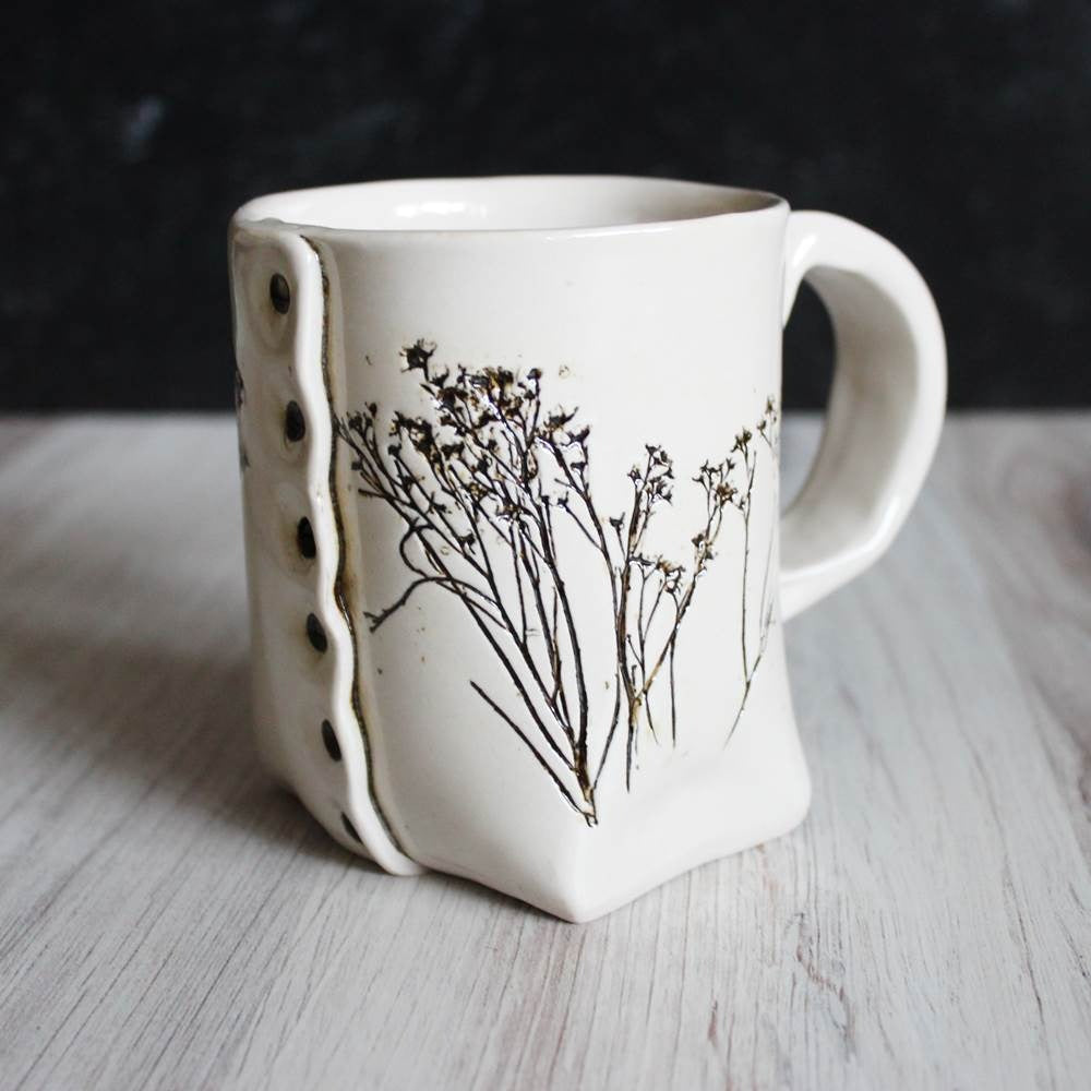 White Floral Mug