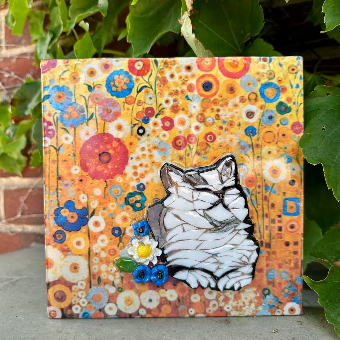 White Cat &amp; Flowers