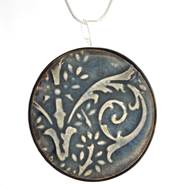 Scroll Texture Denim Necklace