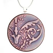 Scroll Texture Amethyst Necklace