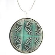 Optical Illusion Green Necklace