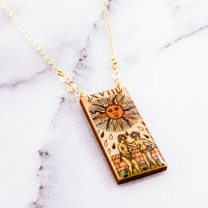 Vintage Italian Tarot Sun Necklace