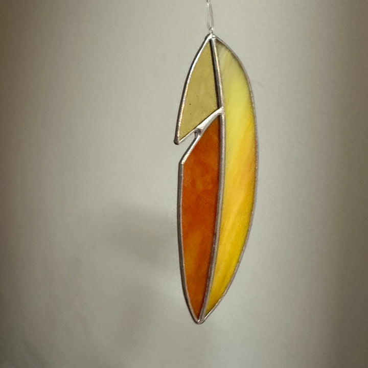 Stained Glass Feather Orange