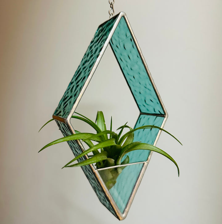 Stained Glass Air Plant Hanger Beach Turquoise