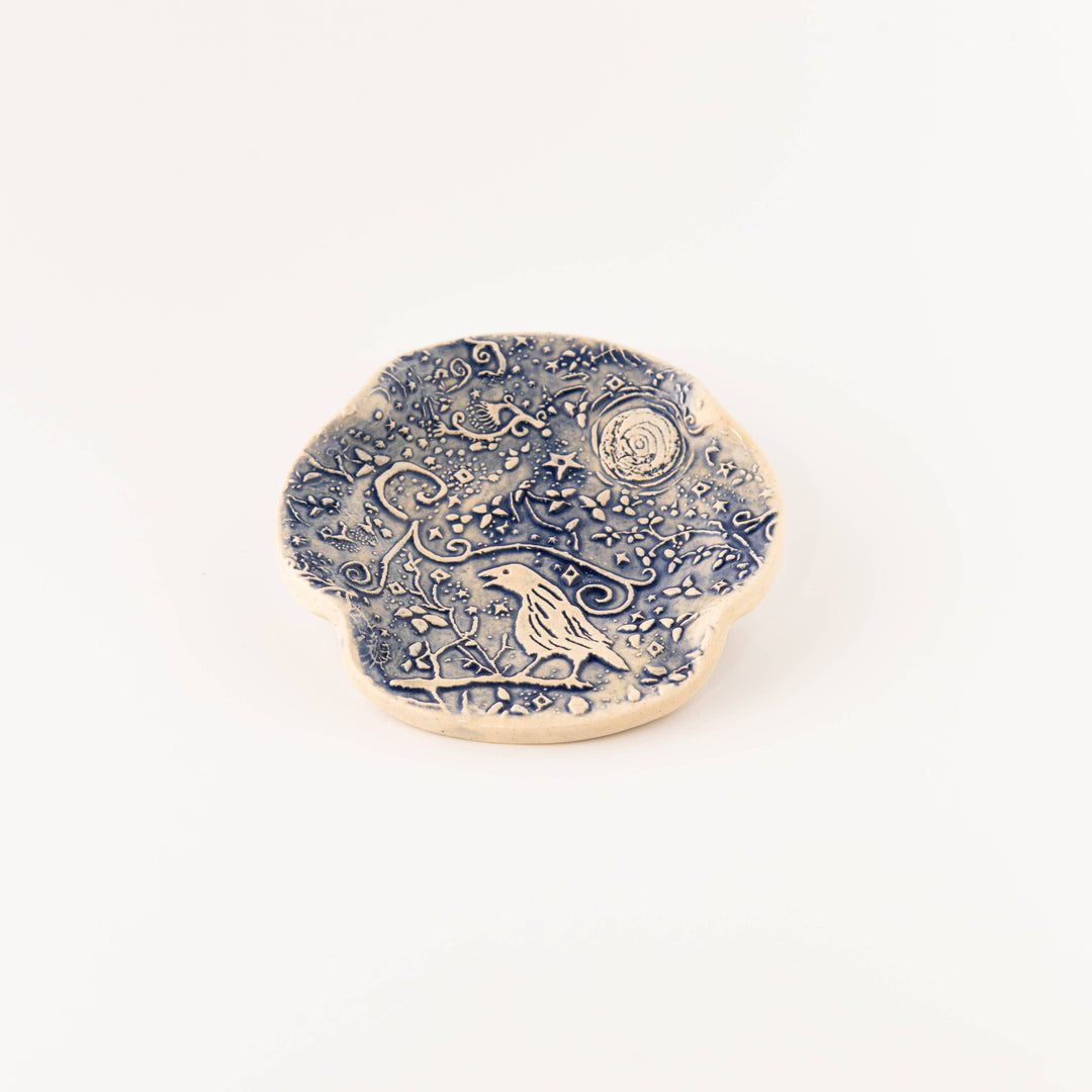 Blue Night Crow Spoon Rest