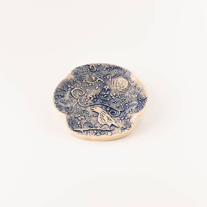 Blue Night Crow Spoon Rest