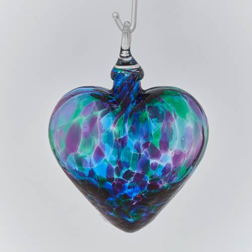 Heart Ornament Blue Mosaic Chip