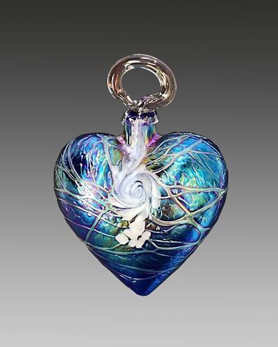 Heart Ornament Blue Swirl