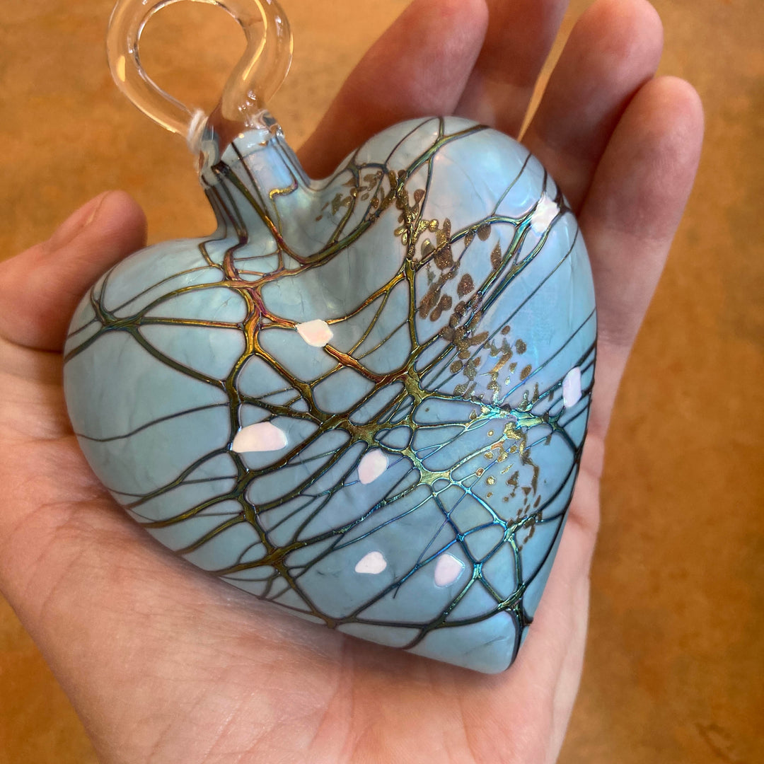 Heart Ornament Turquoise Gold