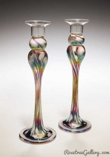 Candlestick Pair Mardi Gras