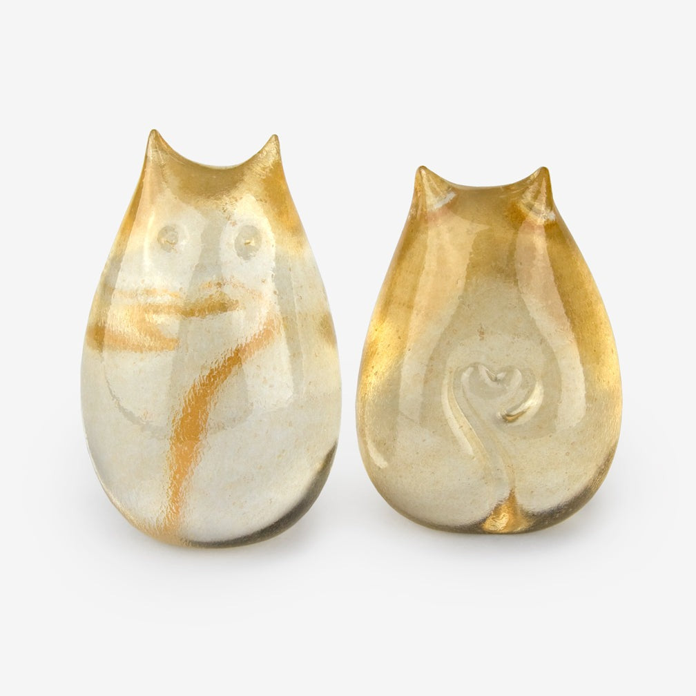 Champagne Colored Glass Love Cat