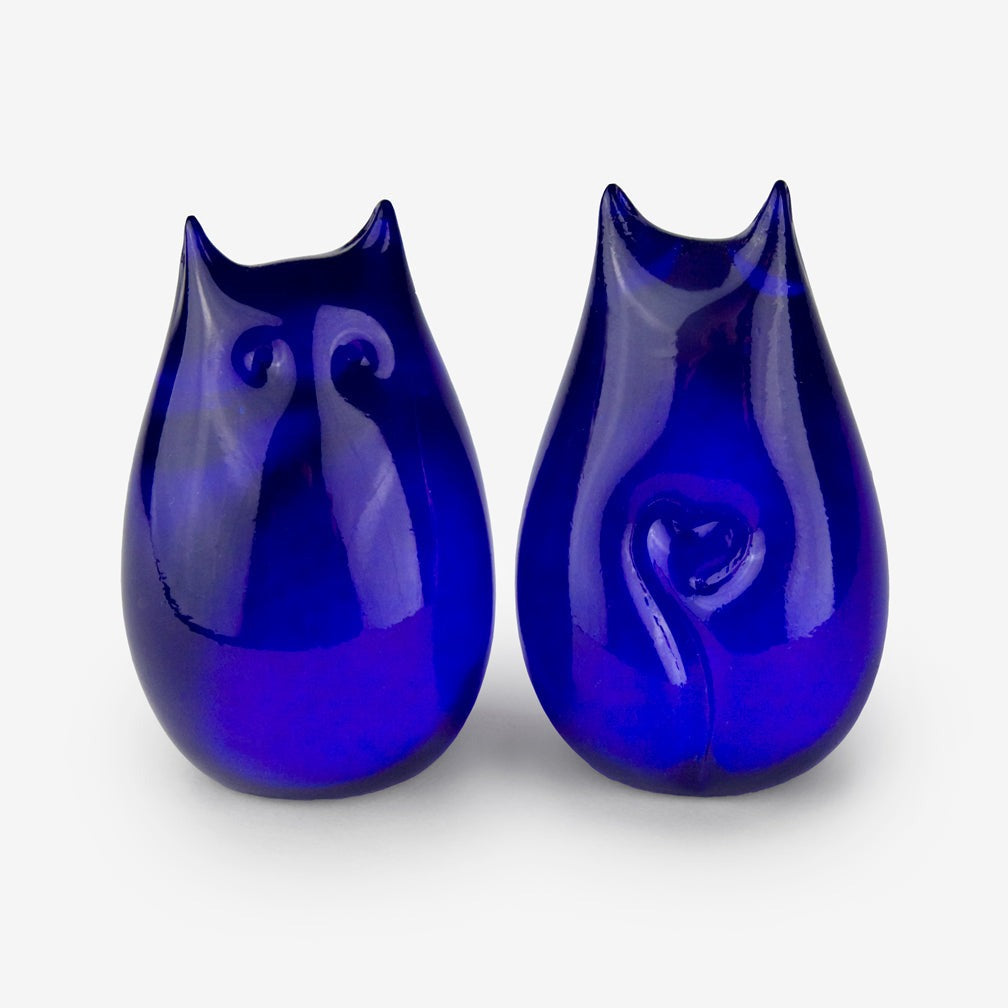 Cobalt Colored Gass Love Cat