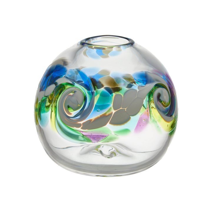 7" Round Color Wave Vase Ocean Breeze