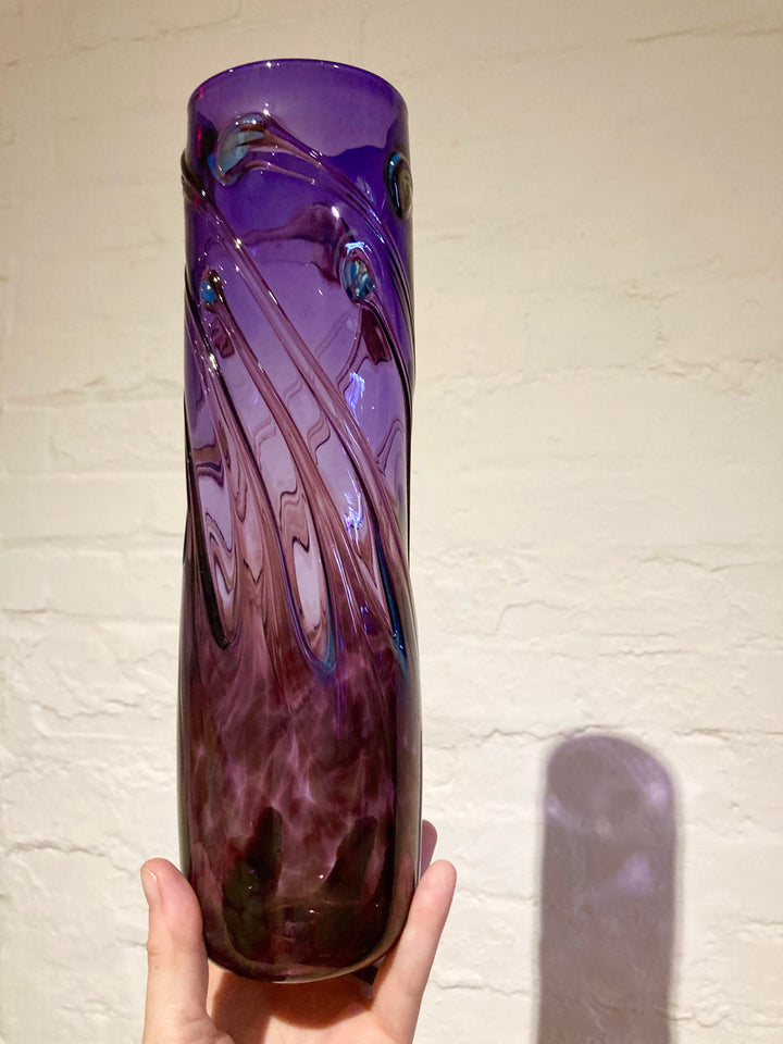 Lily Pad Vase Cylinder Small Purple