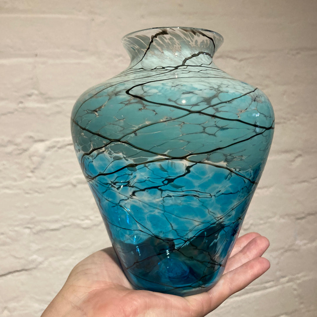 Short Lightning Vase Aqua