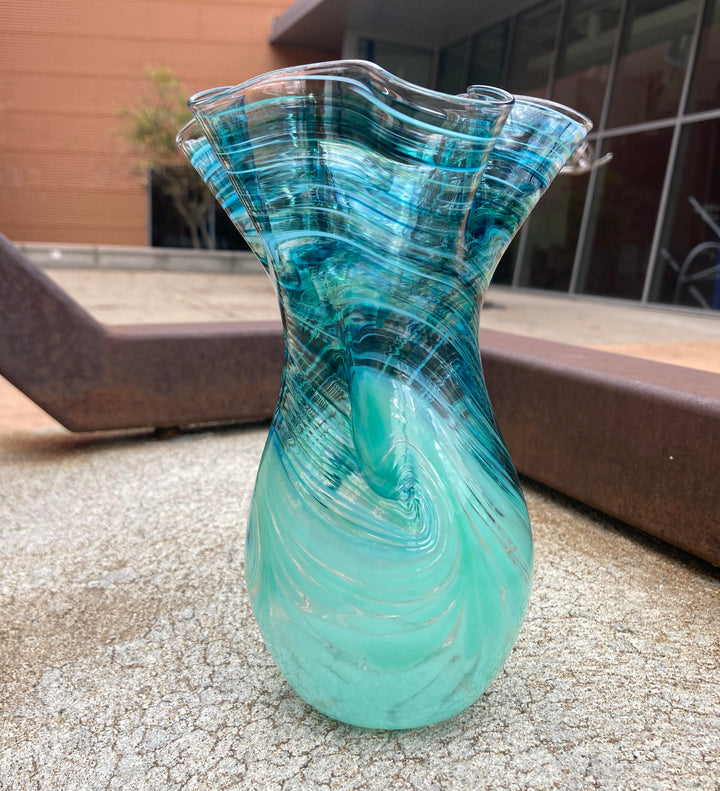 Wave Vase Small Teal