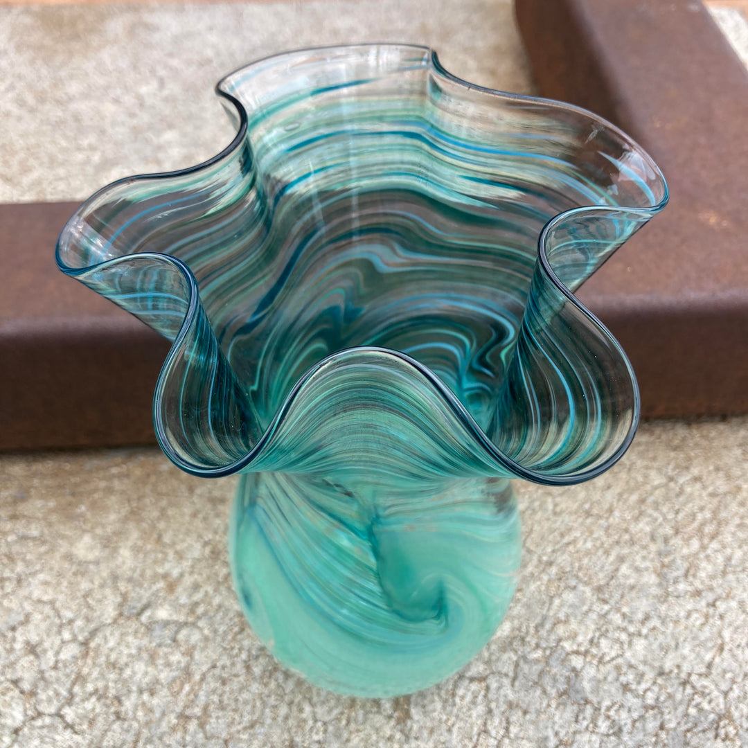 Wave Vase Small Teal