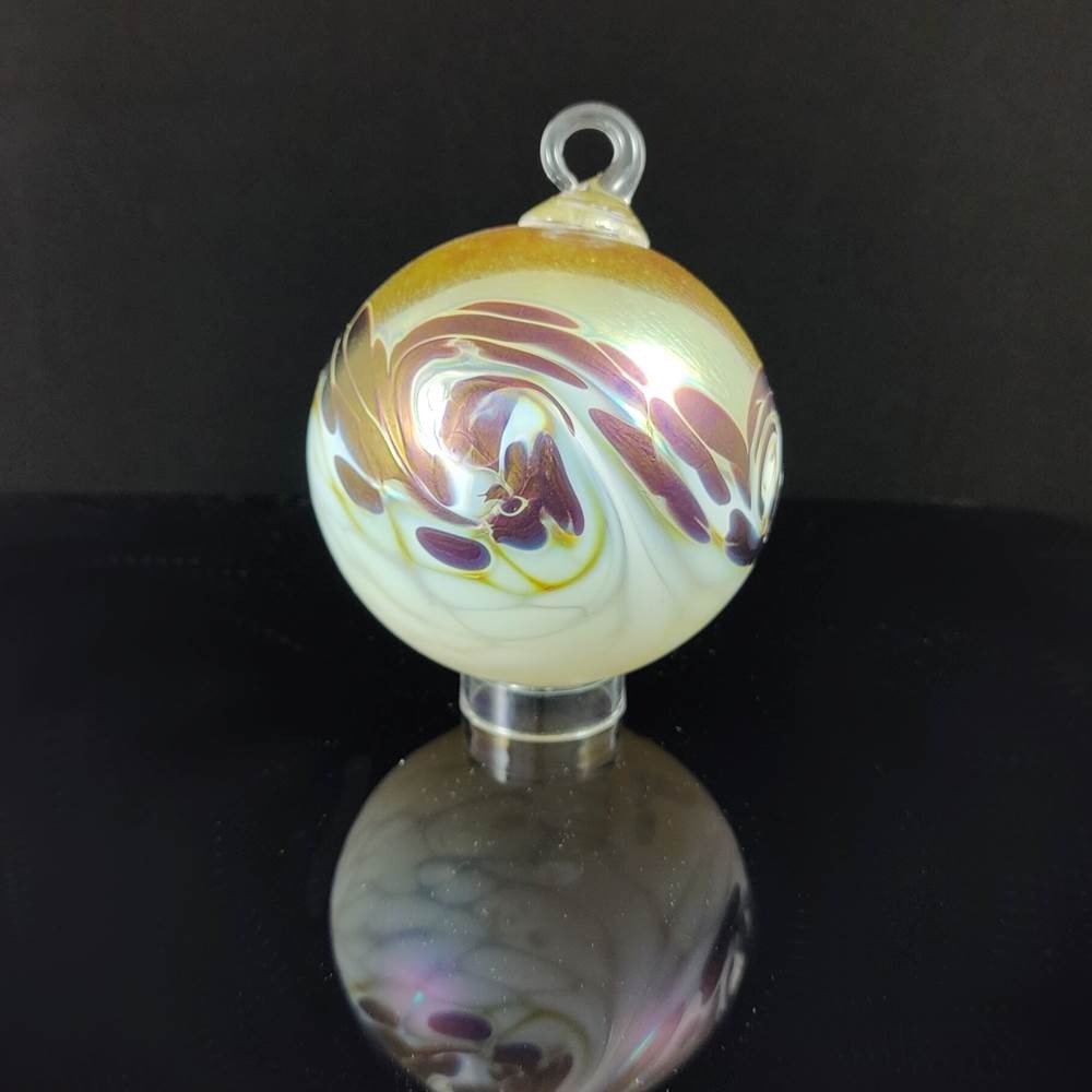 Storm Ornament Cranberry Gold
