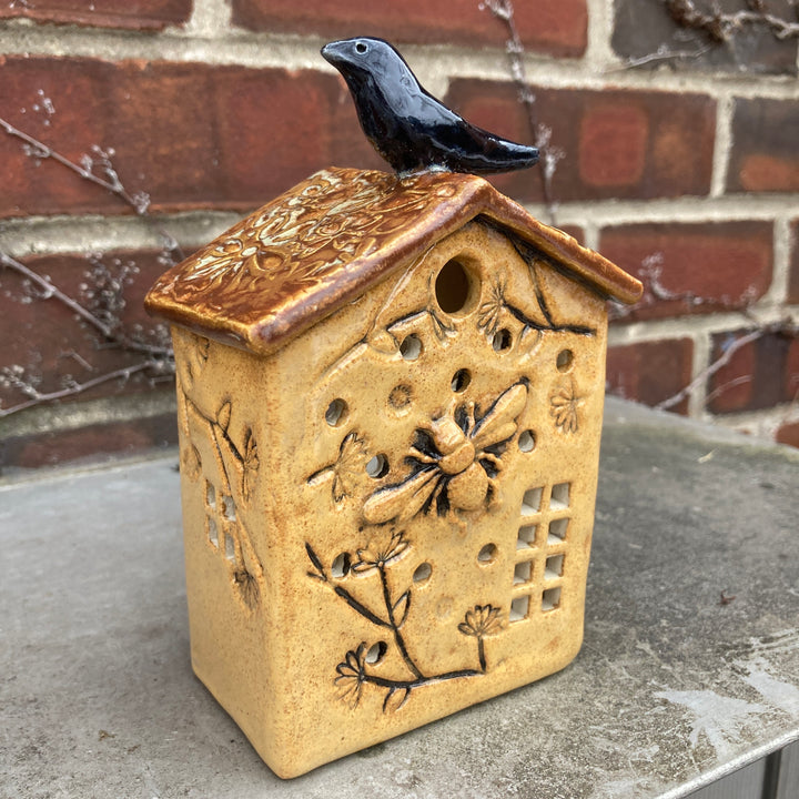 Gold Bee House Wall Luminary