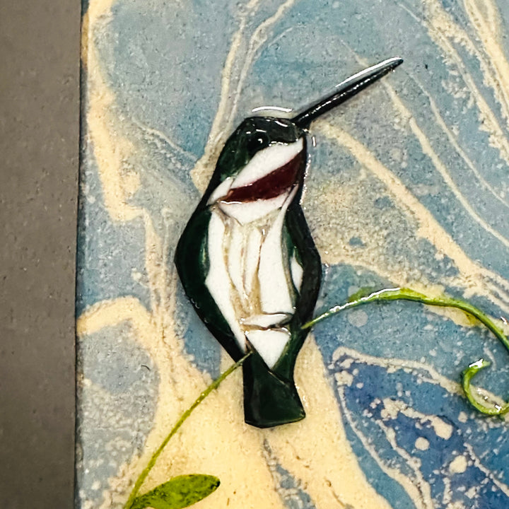 Hummingbird Mosaic Blue Wash