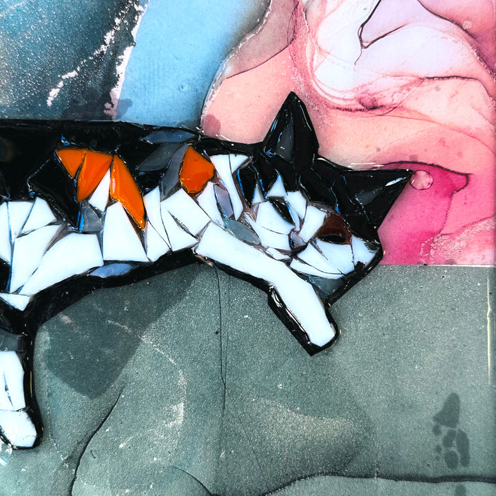 Calico Cat Napping Mosaic