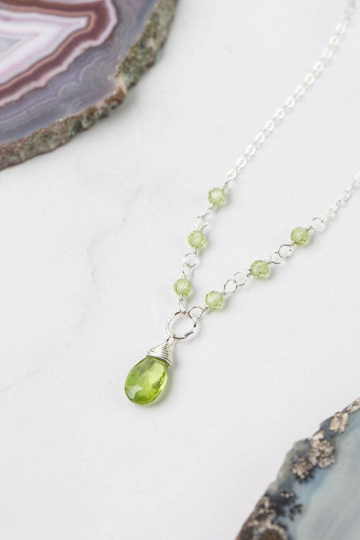 Birthstone August Silver Peridot Necklace