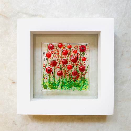 Floating Flower Framed Art Red Poppy