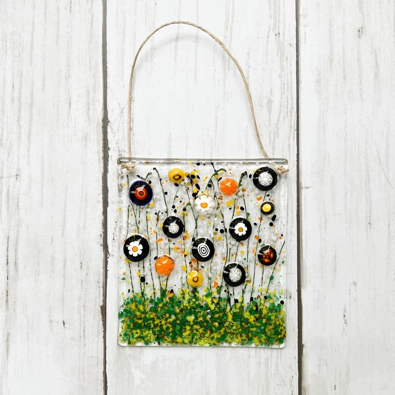 Floral Glass Suncatcher Large Fall Flowers