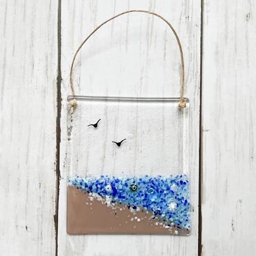 Floral Glass Suncatcher Large Beach