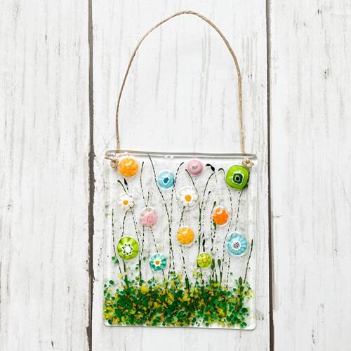 Floral Glass Suncatcher Large Citrus