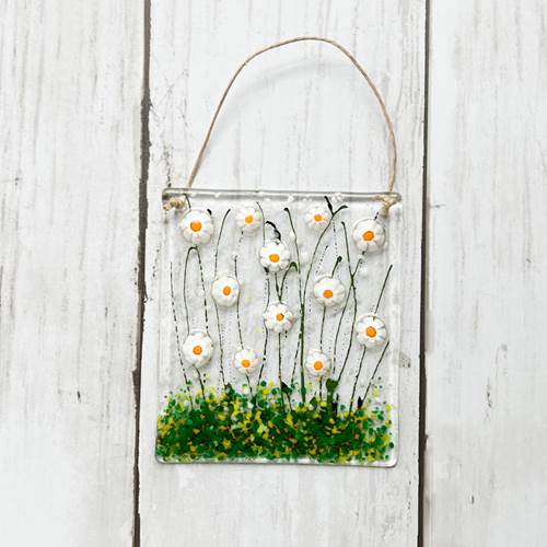 Floral Glass Suncatcher Large Daisy