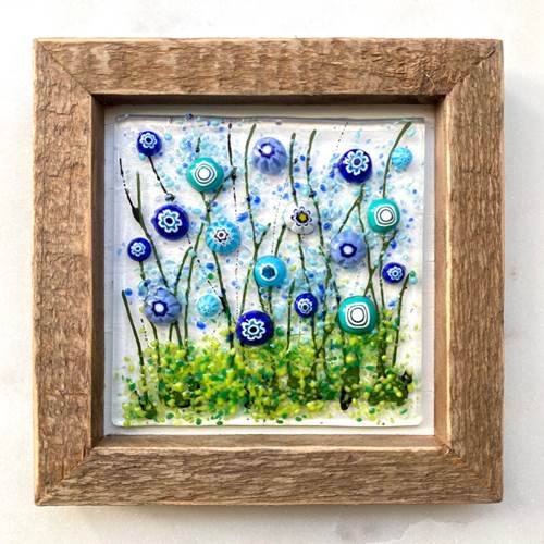 Rustic Wall Art Blue Cornflower