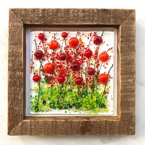 Rustic Wall Art Red Poppy