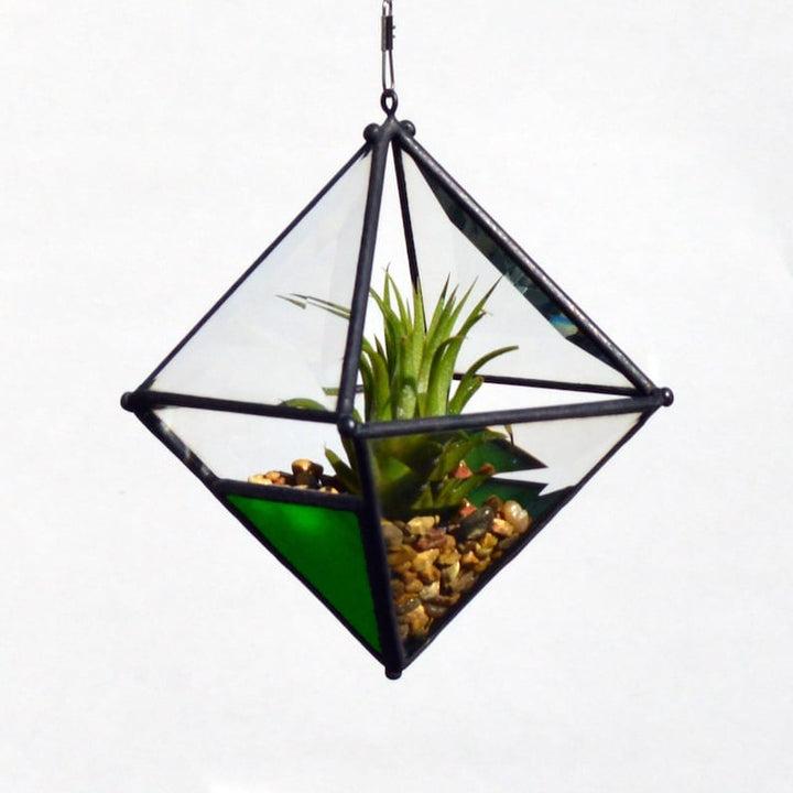 Hanging Pyramid Terrarium Green