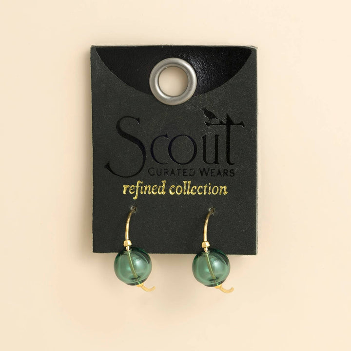 Teal + Gold Refined Glass Hoop Earrings