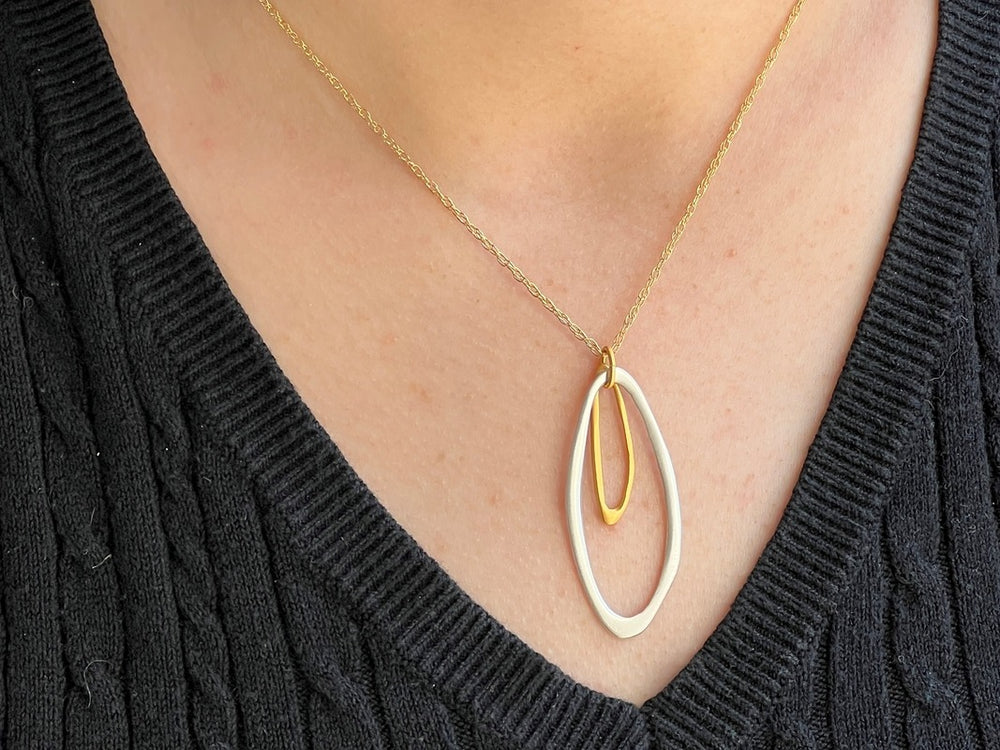 Two Long Ovals Necklace Mixed
