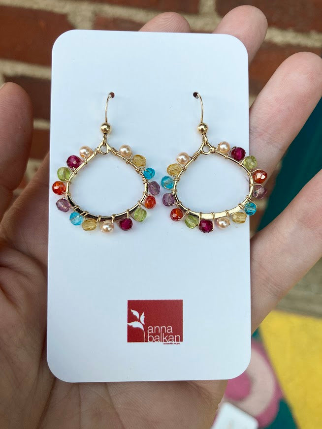 Mini Gemstone Hoop Earrings