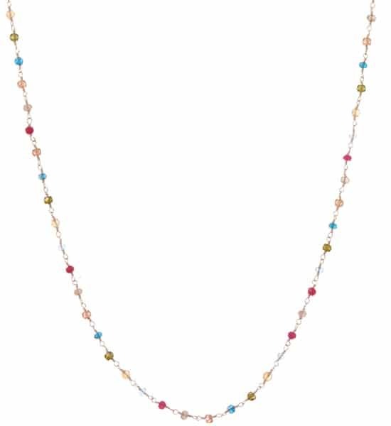 Rosary Style Chain Necklace Multi Color