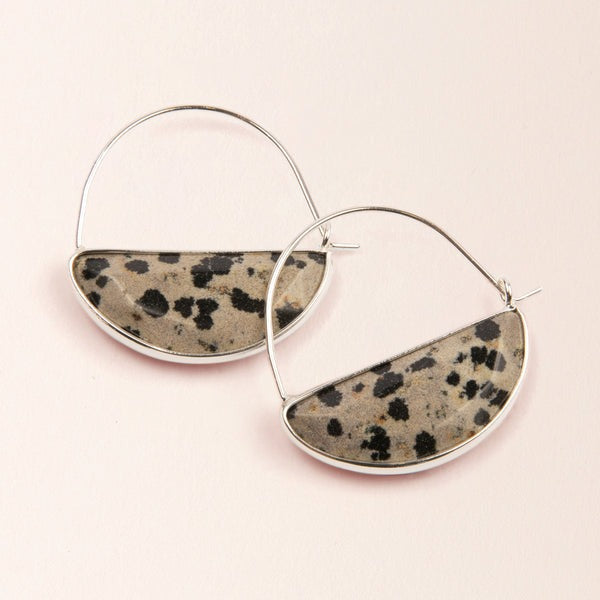 Stone Prism Hoops Dalmation Jasper Sil